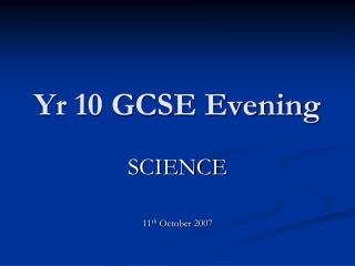 Yr 10 GCSE Evening