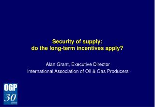 Security of supply: do the long-term incentives apply?