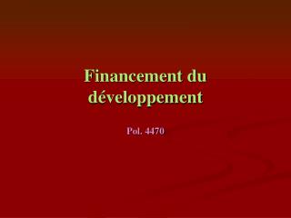 Financement du développement