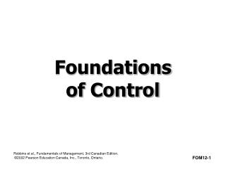 Foundations of Control