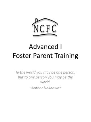 Advanced I Foster Parent Training