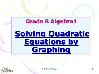 Grade 8 Algebra1 Solving Quadratic Equations by Graphing