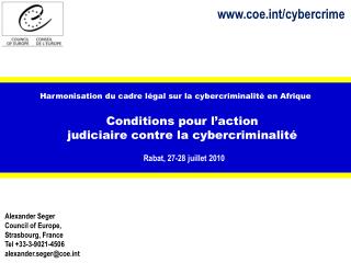 Harmonisation du cadre légal sur la cybercriminalité en Afrique Conditions pour l’action