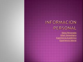 Información Personal