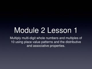 Module 2 Lesson 1