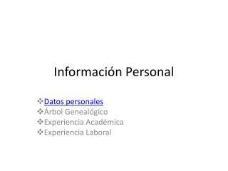 Información Personal