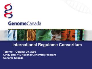 International Regulome Consortium Toronto – October 29, 2005