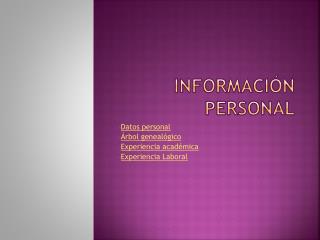 Información Personal