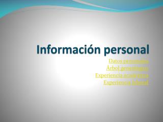 Información personal