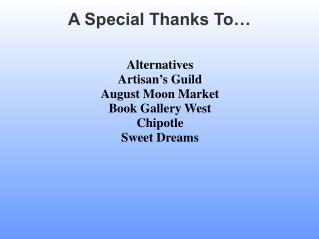 A Special Thanks To…