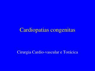 Cardiopatias congenitas
