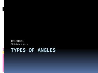 Types of angles