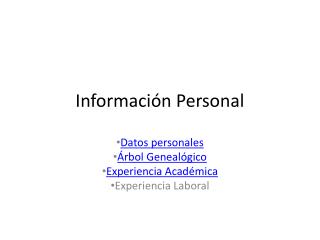 Información Personal