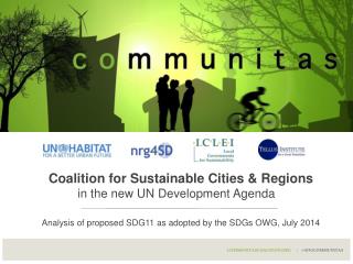 Coalition for Sustainable Cities &amp; Regions in the new UN Development Agenda