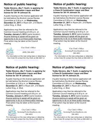 Notice of public hearing: