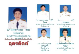 นางทิพวรรณ แสงทองฉาย โยธาธิการและผังเมืองจังหวัดอุตรดิตถ์