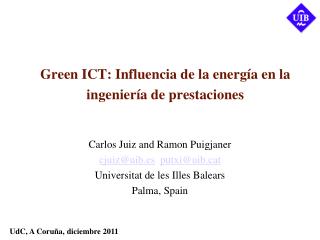 Green ICT: Influencia de la energía en la ingeniería de prestaciones