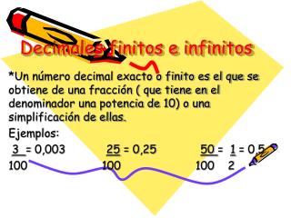 Decimales finitos e infinitos