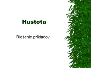 Hustota