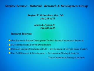 Surface Science - Materials Research &amp; Development Group