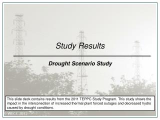 Study Results Drought Scenario Study