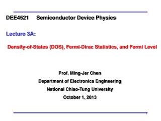 Prof. Ming-Jer Chen Department of Electronics Engineering National Chiao-Tung University