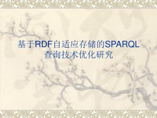 基于 RDF 自适应存储的 SPARQL 查询技术优化研究