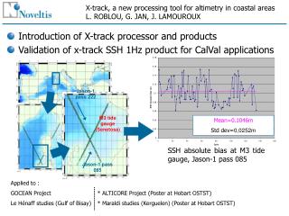 X-track, a new processing tool for altimetry in coastal areas L. ROBLOU, G. JAN, J. LAMOUROUX