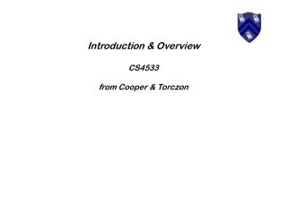 Introduction &amp; Overview CS4533 from Cooper &amp; Torczon