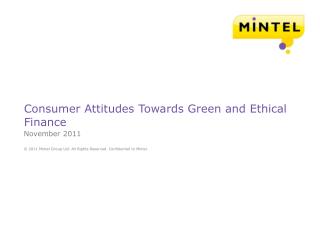 Consumer Attitudes Towards Green and Ethical Finance