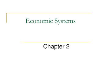 Economic Systems