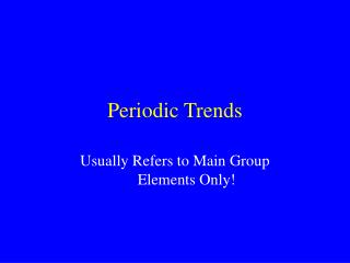 Periodic Trends