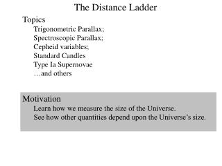 The Distance Ladder