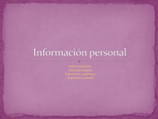 Información personal