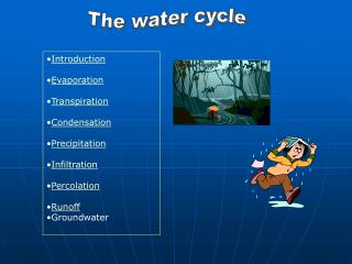 Introduction Evaporation Transpiration Condensation Precipitation Infiltration Percolation Runoff