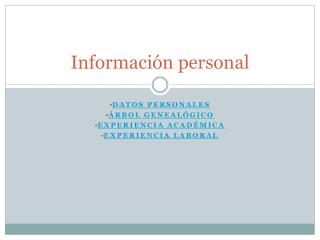 Información personal