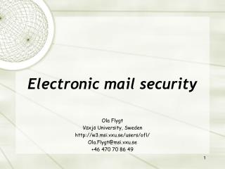 Electronic mail security