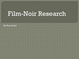 Film-Noir Research