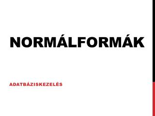 Normálformák