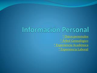 Información Personal