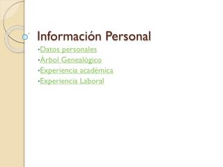 Información Personal