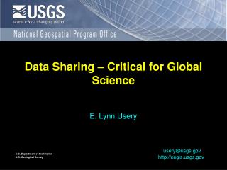 Data Sharing – Critical for Global Science