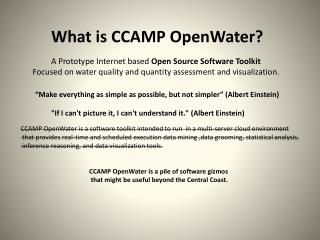 What is CCAMP OpenWater ?