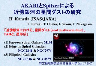 AKARI と Spitzer による 近傍銀河の星間ダストの研究