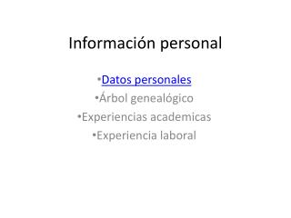 Información personal