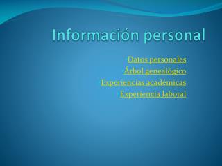 Información personal