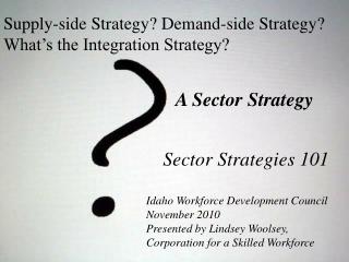 Supply-side Strategy? Demand-side Strategy? What’s the Integration Strategy?