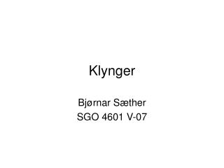 Klynger