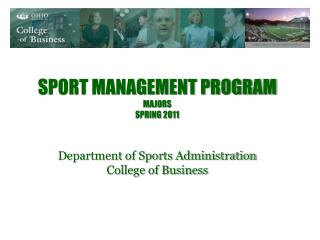 Sport Management Program Majors Spring 2011