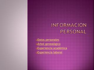 Información personal